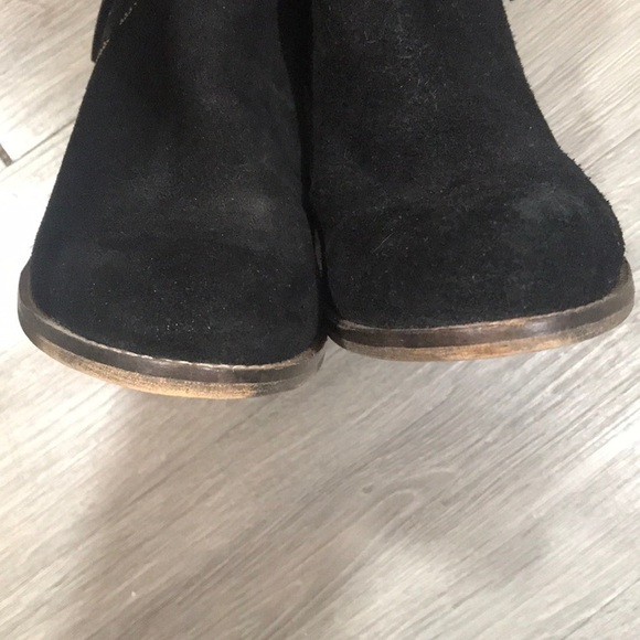 Aldo Black Suede Stacked Heel Fringe Boots size 8.5 - Picture 5 of 10